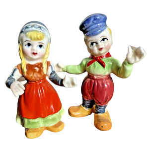 Vintage Hi Style Bone China Figures Dutch Boy and Girl European Children 1950s